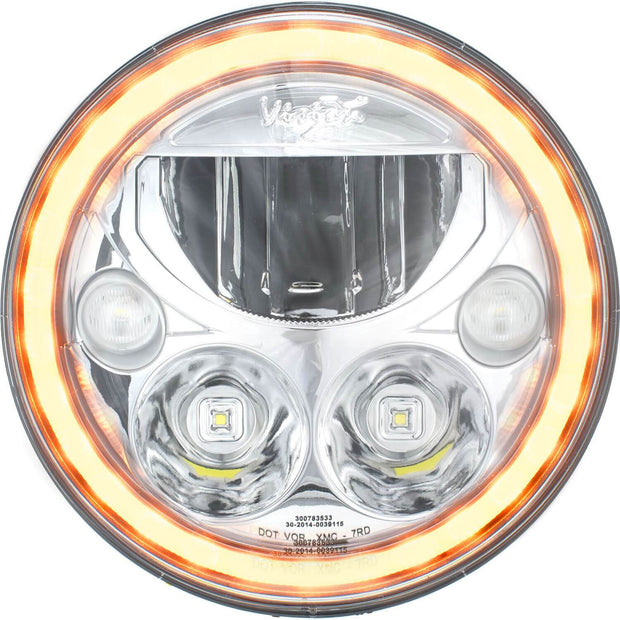 2007-2017 Jeep JK VX LED Headlight Kit - Chrome | Amber Halo