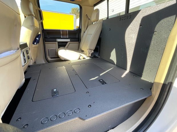 GOOSE GEAR FORD F150 2015-PRESENT 13TH & 14TH GEN. SUPERCREW - SECOND ROW SEAT DELETE PLATE SYSTEM