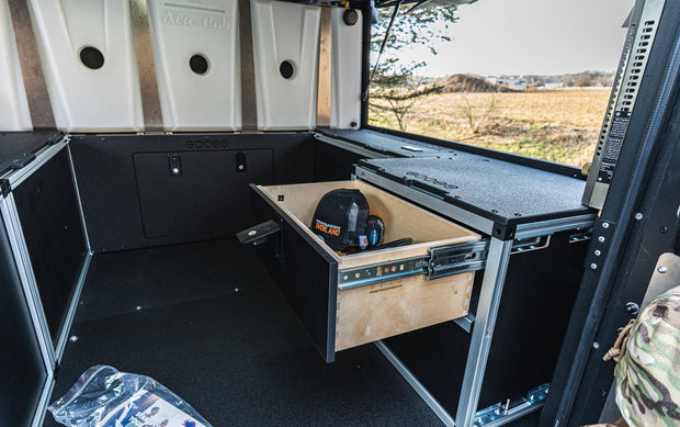 GOOSE GEAR- ALU-CAB CANOPY CAMPER V2 - TOYOTA TACOMA 2005-PRESENT 2ND & 3RD GEN. - REAR DOUBLE DRAWER MODULE - 6' BED