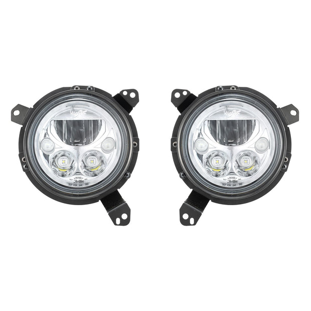 '18-20 Jeep JL / '20 Jeep Gladiator VX LED Headlight Kit - Chrome | Amber Halo